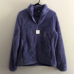 UNI QLO fluffy yarn fleece full-zip jacket
